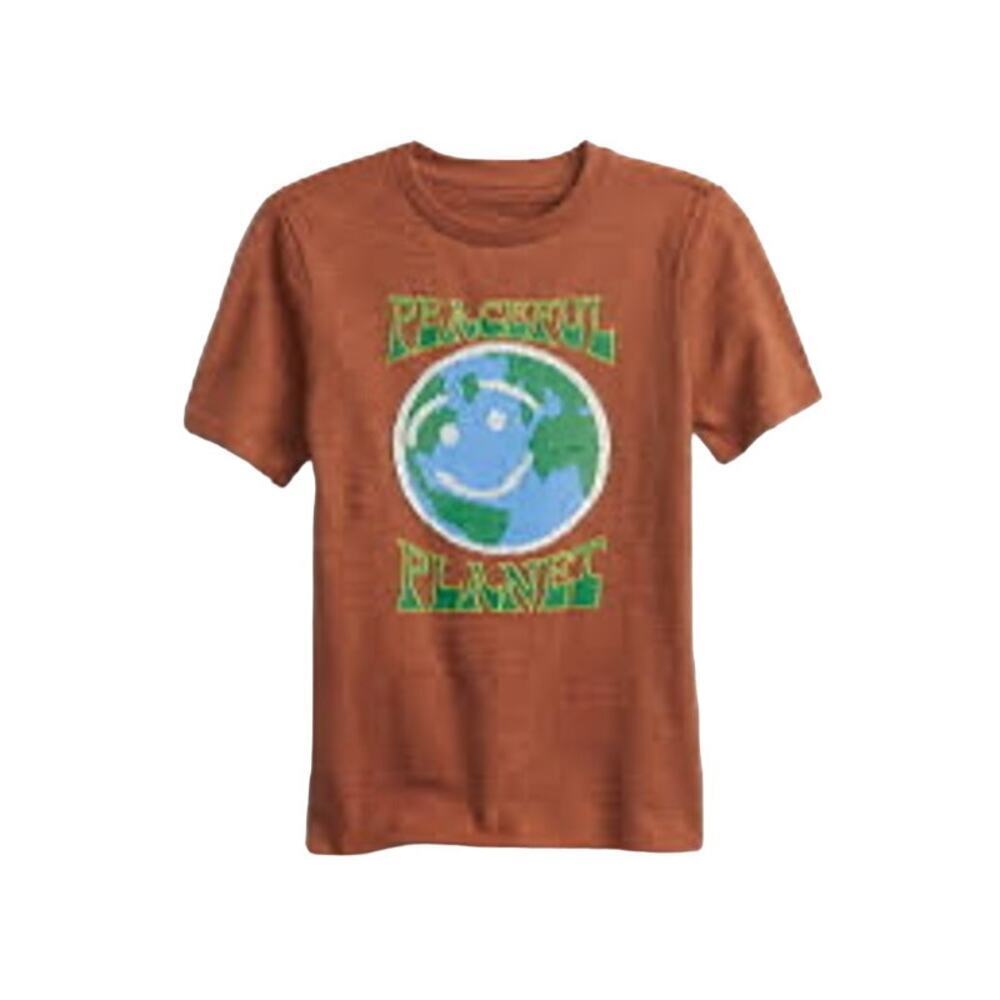 Gap Kids Boys Tee shirt sz XS Boy's Flip Sequin Top World Peace